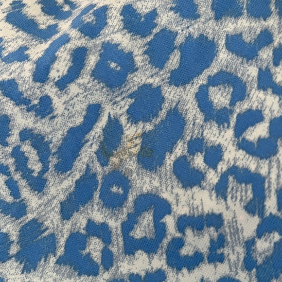 J. Mclaughlin Blue Animal Print Catalina Cloth 3/4 Sleeve Ruched Sage Dress L - Picture 6 of 6